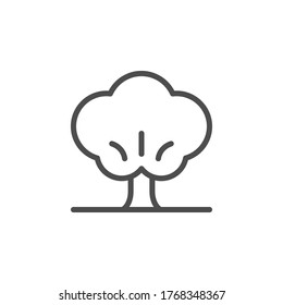 Icono de contorno de línea de árbol y signo de planta