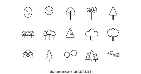 Ilustración de icono de paquete de línea de árbol