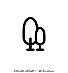 tree line simple icon. Flat tree line icon illustration.