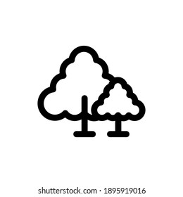 tree line simple icon. Flat tree line icon illustration.