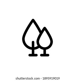 tree line simple icon. Flat tree line icon illustration.
