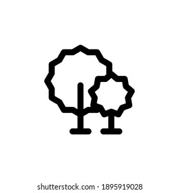 tree line simple icon. Flat tree line icon illustration.