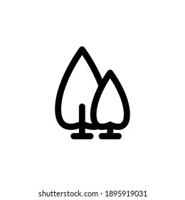 tree line simple icon. Flat tree line icon illustration.