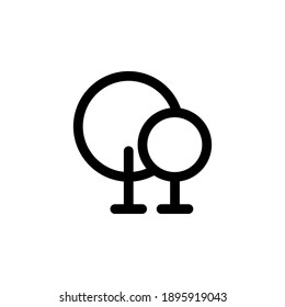 tree line simple icon. Flat tree line icon illustration.