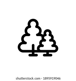 tree line simple icon. Flat tree line icon illustration.