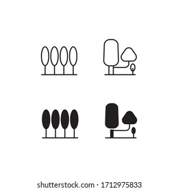 Tree Line and Solid Icon Logo Vector Symbol