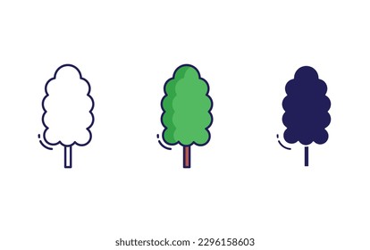tree line and solid illustration icon