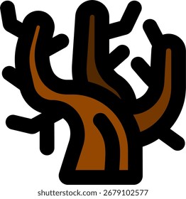 Diseño de icono de estilo de línea de árbol
