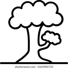 Tree Line Vector Icon Design
