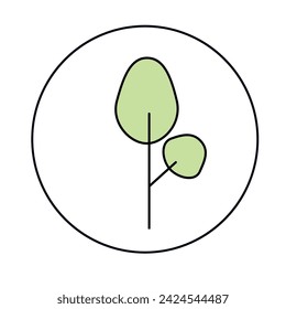 Tree. Linear color vector icon.