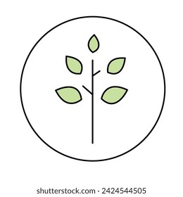 Tree. Linear color vector icon.