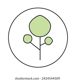 Tree. Linear color vector icon.