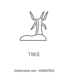 Tree linear icon. Tree concept stroke symbol design. Thin graphic elements vector illustration, outline pattern on a white background, eps 10.