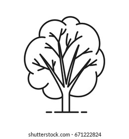 Tree linear icon. Forest, park thin line illustration. Forestry contour symbol. Vector isolated outline drawing