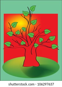 Tree of live on the colored background