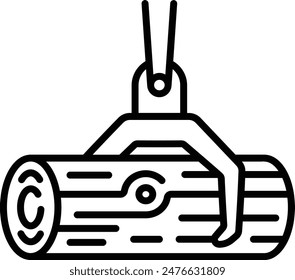 tree Log Lifting Tongs Grabber vector icon design, timber and lumber Symbol, Forestry and Deforestation Sign, forest farming and woodlands stock illustration, Claw Log Grapple Hook concept