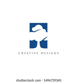 Tree Logo abstract design vector. Eco Green Organic Oak Plant Logo type concept icon. Negative space style.