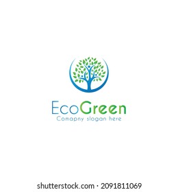 Tree Logo abstract design vector template. Eco Green Logo. Logo for natural park.