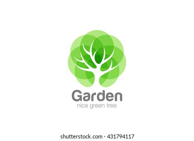 Tree Logo abstract design vector template Negative space style.
Eco Green Organic Oak Plant Logotype concept icon.