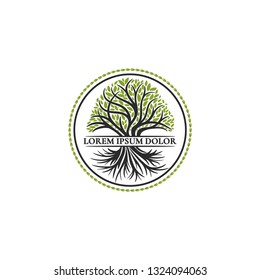 Tree logo. Abstract and modern illustration. Isolated vector. Great for emblem, monogram, invitation, flyer, menu, brochure, background, or any desired idea.