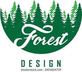 Tree Logo art design with circle space style. Eco Green Organic Plant Logotype icon. vector illustration