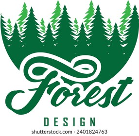 Baum-Logo-Kunstdesign mit kreisförmigem Raumstil. Öko-grüner Bio-Pflanzen-Logotype Symbol. Vektorgrafik