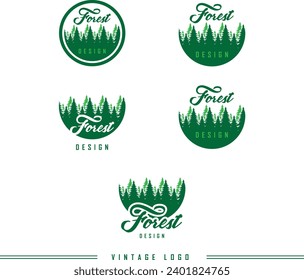 Tree Logo art design with circle space style. Eco Green Organic Plant Logotype icon. vector illustration