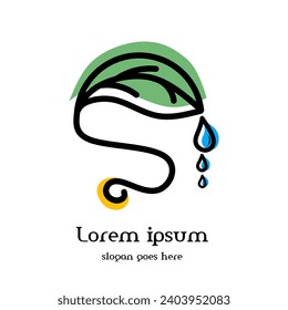 Tree Logo art design with curved leaf style. Eco Green Organic Plant Logo Icon. vector illustration