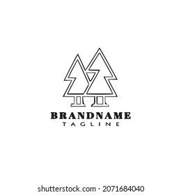 logotipo de árbol caricatura plantilla de diseño negro vector aislado