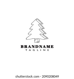 diseño de iconos de dibujos animados logotipo de árbol ilustración de vector plano negro moderno