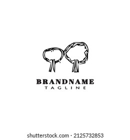 logotipo de árbol caricatura plantilla de diseño negro vector aislado