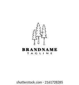 Baumlogo-Cartoon-Symbol-Design-Vorlage schwarz, moderne einzelne Vektorgrafik