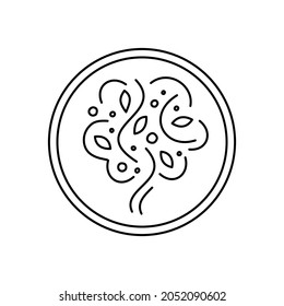 tree logo circle on a white background. stylized tree emblem in flat style. plant silhouette