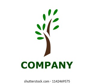 Tree Logo circle shape design vector template. Organic Natural Plant Garden Park Logotype concept icon