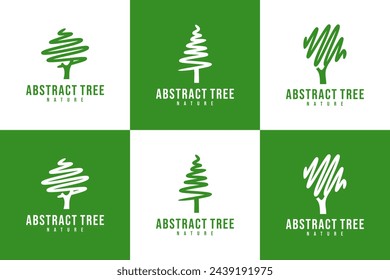 tree logo collection , abstract style ,logo nature symbol.