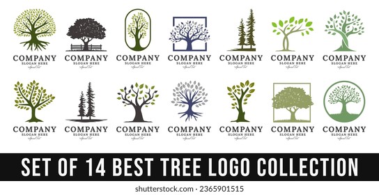 tree logo collection set, perfect for company logos, business and branding.
