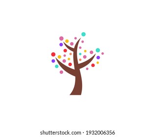 Tree logo colorful vector icon 