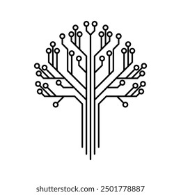 Baum-Logo kombiniert mit Technologie