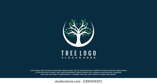 Tree logo concept abstrac design template vector illustration