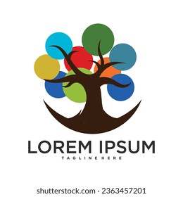  Tree logo concept with love element