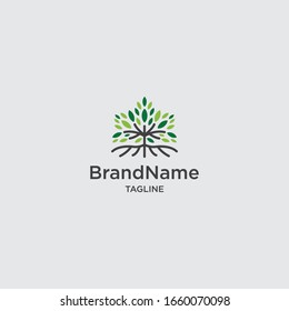 tree logo concept. vector root, natural