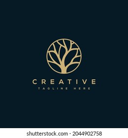 Tree logo creative. Nature trees vector logo illustration