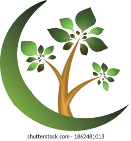 tree logo with crescent for go green activity