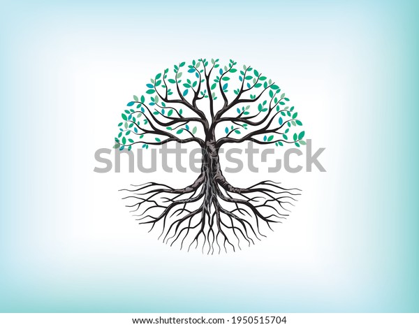 Tree Logo Design Circle Shape Tree Stock Vector (royalty Free) 1950515704