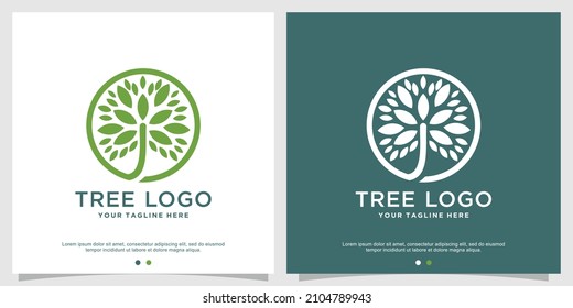 Concepto de diseño de logotipo de árbol Vector Premium