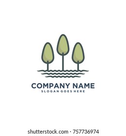 tree logo design concept, tree vector illustration