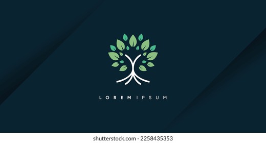 Tree logo design with creative abstract concept
