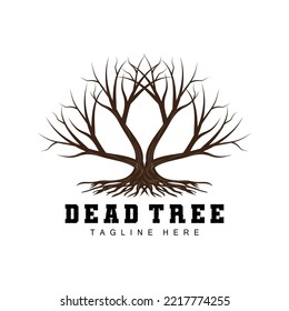 Logo-Design, Dead Tree Illustration, Wildbaumschneiden, Global Warming Vector, Erddürre, Symbole für Produktmarken