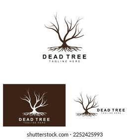 Logo-Design, Dead Tree Illustration, Wildbaumschneiden, Global Warming Vector, Erddürre, Symbole für Produktmarken