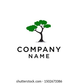 Tree logo design graphics, green leaves, branches and roots